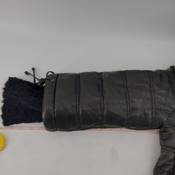 Roncarati lamb leather quilted bomber jacket with Alpaca Trim - Picture 14 of 16